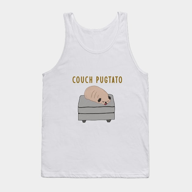 Couch Pugtato - Lazy Couch Potato Dog Tank Top by The Cozy Art Club